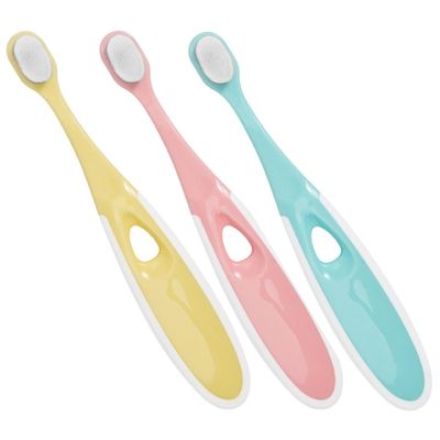 Gatuida 3pcs Soft-bristled Toothbrush with Gentle Bristles for Dual-use Cleaner Travel-Friendly Oral Care for Boy Girl Random Color