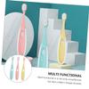 Gatuida 3pcs Soft-bristled Toothbrush with Gentle Bristles for Dual-use Cleaner Travel-Friendly Oral Care for Boy Girl Random Color view 3