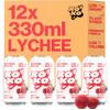 XOXO Lychee Prebiotic Soda (12 x 330ml Cans) | Refreshing Sparkling Prebiotic Drink With 6g of Plant-based Prebiotic Fibre | Natural & Low Sugar & Low Calorie Drink | High in Fibre view 1