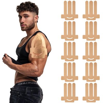 10 PCS Precut Kinesiology Tapes for Shoulder, Breathable Shoulder Tape, Elastic Waterproof Precut Sports Tape for Muscle Discomfort Relief (Skin Color)