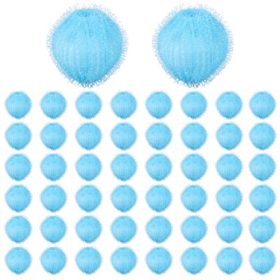 50 Pcs Laundry Balls Pet Hair Remover for Washing Machines,3.5cm Reusable Fluff & Lint Remover, Dryer Balls, Pet Hair Catcher for Clothes & Carpet, Dog & Cat Hairs Fuzz Removers(blue)