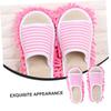 Mop House Slippers 2 Pairs Washable Cloth Striped Cleaning Shoes view 3
