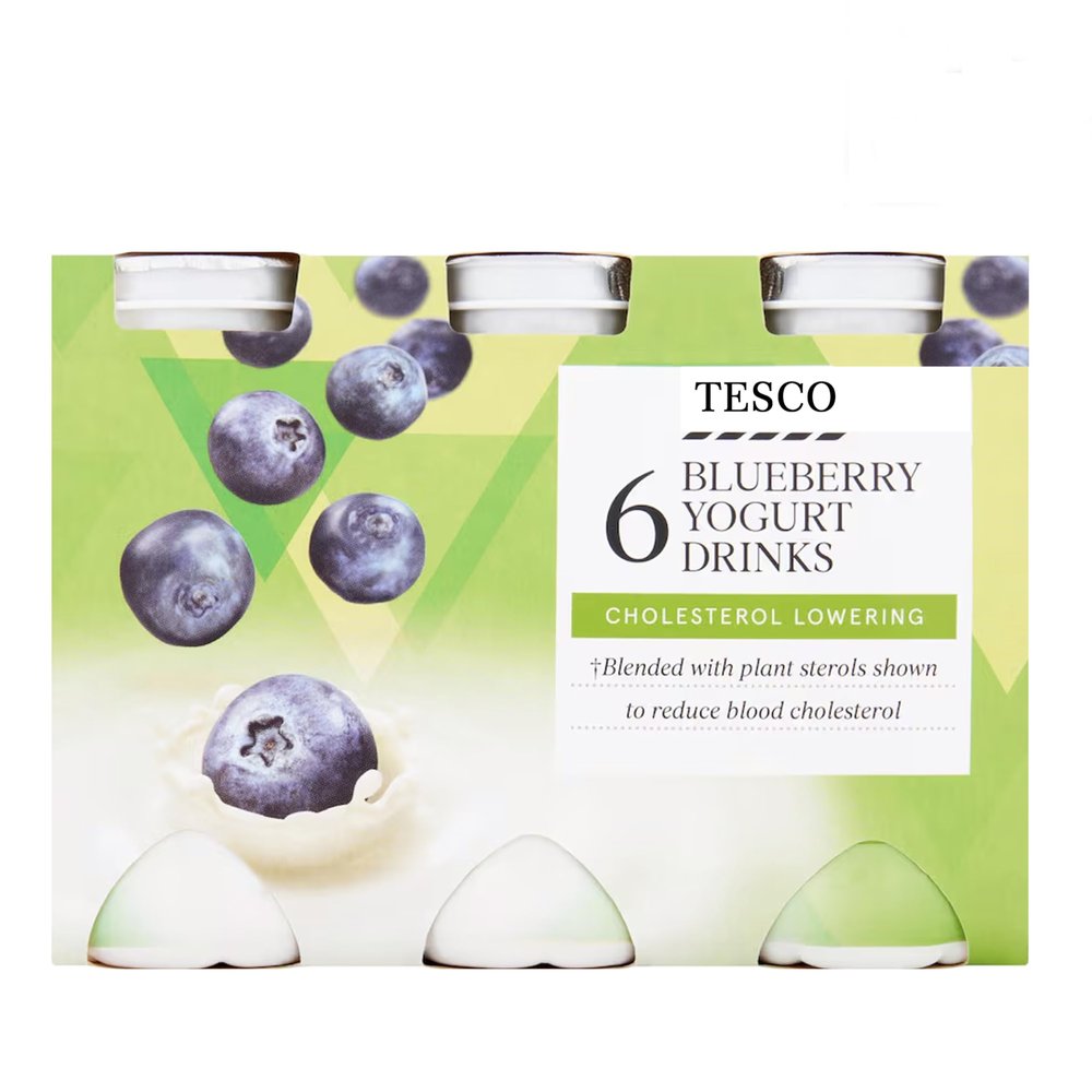 Katsy Style - Cholesterol Reducing Blueberry Yogurt Drink, Probiotic Dairy Beverage, Smooth and Refreshing Taste, 100 g Each Bottle, 6 Count Pack, Convenient Daily Nutrition Drink