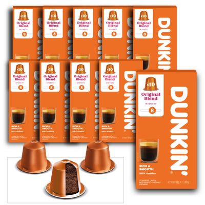 Dark Coffee Original Blend 100 Coffee Capsules, Medium Roasting, Balanced Taste with Light Caramel Note, 100% Arabica, Compatible with Nespresso Original Capsule Machines