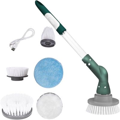 SHRGOMPIT Electric Rotating Scrubber, Cleaning Brush Handheld With Replaceable Drill Heads, Rechargeable Cordless Household Power For Bathroom Kitchen Car
