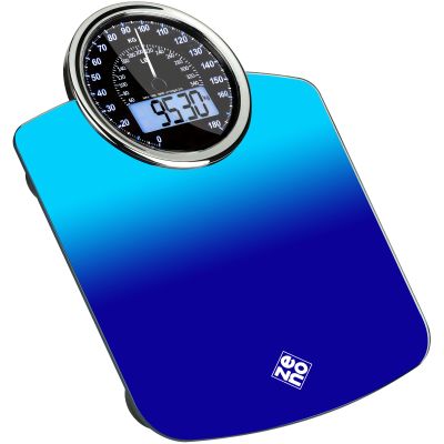 ZENO Hybrid 2-in-1 Analog & Digital Weighing Scale for Body Weight up to 180kg - Thick Tempered Glass - Extra Large Display - Easy to Read Digital Bathroom Scale - New Version - Gradient Blue