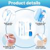 7-in-1 Travel Oral Care Kit with Case Toothbrush, Tongue Scraper, Wisdom Toothbrush, Dental Floss, Floss Threaders, Interdental Brush, Dental Wax, Portable Hygiene Set for Daily Use Travel (Blue) view 3