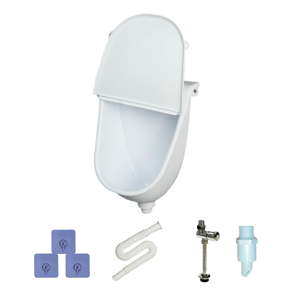 Wall Mounted Urinal | Wall Urine Diverter for Garden - Overflow Proof Urinal with Lid for Kids Men Boys Camping RV Garage Restroom Outside Backyard