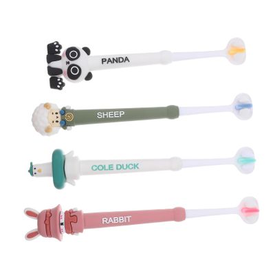 GANAZONO 4pcs Boy Girl's Toothbrush Boy Girl Soft Three Sided Head Toothbrush Easy to Hold Tooth Cleaning Brush and Girls Aged First