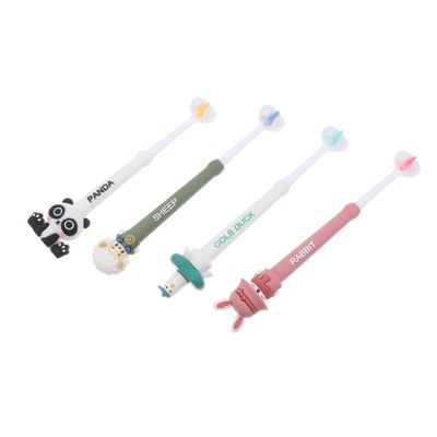 Hohopeti 4pcs Three-Sided Boy Girl's Toothbrush Soft Bristles Manual Design for Boy Girl Years and Girls Brushing at Home