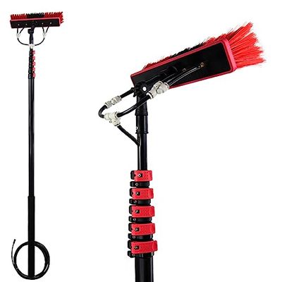 12ft-36ft Telescopic Window Cleaning Pole with Water Fed Brush Extendable Cleaner for Conservatory Roofs & High Windows Professional Cleaning Equipment & Tools