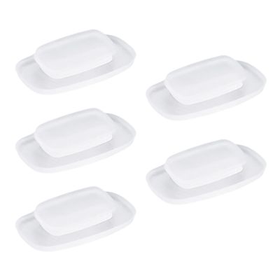 5-Pairs Clear Silicone Nose Pads - Universal Replacement Nosepads for Eyeglasses & Sunglasses, Square/Rectangle Push-Slide Design (Comfort & Anti-Slip)