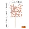 1 Pack Legend Since 1986 Cake Topper Glitter 40th Birthday Cake Pick Happy 40th Cheers to 40 Years Cupcake Decoration for Birthday Anniversary Wedding Party Supplies Rose Gold view 2