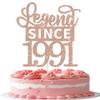 1 Pack Legend Since 1991 Cake Topper Glitter 35th Birthday Cake Pick Happy 35th Cheers to 35 Years Cupcake Decoration for Birthday Anniversary Wedding Party Supplies Rose Gold view 1