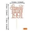 1 Pack Legend Since 1991 Cake Topper Glitter 35th Birthday Cake Pick Happy 35th Cheers to 35 Years Cupcake Decoration for Birthday Anniversary Wedding Party Supplies Rose Gold view 2