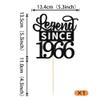 1 Pack Legend Since 1966 Cake Topper Glitter 60th Birthday Cake Pick Happy 60th Cheers to 60 Years Cupcake Decoration for Birthday Anniversary Wedding Party Supplies Black view 2