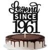 1 Pack Legend Since 1961 Cake Topper Glitter 65th Birthday Cake Pick Happy 65th Cheers to 65 Years Cupcake Decoration for Birthday Anniversary Wedding Party Supplies Black view 1