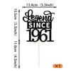 1 Pack Legend Since 1961 Cake Topper Glitter 65th Birthday Cake Pick Happy 65th Cheers to 65 Years Cupcake Decoration for Birthday Anniversary Wedding Party Supplies Black view 2