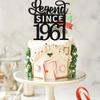 1 Pack Legend Since 1961 Cake Topper Glitter 65th Birthday Cake Pick Happy 65th Cheers to 65 Years Cupcake Decoration for Birthday Anniversary Wedding Party Supplies Black view 3