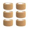 6 Pcs Self-Adhesive Bandage Tape, 2.5cm x 4m Self-Adherent Wrap for Finger & Wrist Support, Sports Protection, Veterinary Use, and Furniture Care (Skin Color) view 1