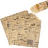 120PCS Old Newspaper Printing Style Greaseproof Wrap Paper,Greaseproof Paper Sheets,Food Burger Papers Wrapping Sheets for Bread Sandwich Fish and Chip(25 x 25 cm) view 1