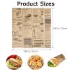 120PCS Old Newspaper Printing Style Greaseproof Wrap Paper,Greaseproof Paper Sheets,Food Burger Papers Wrapping Sheets for Bread Sandwich Fish and Chip(25 x 25 cm) view 2