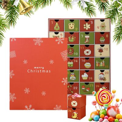 Calendar Advent Boxes Empty,24-Day 2025 Fillable Foldable Christmas Box Empty - Decorative Party Favors for Treat Candy Chocolate Jewelry Stationery Storage Shelf Windowsill Table