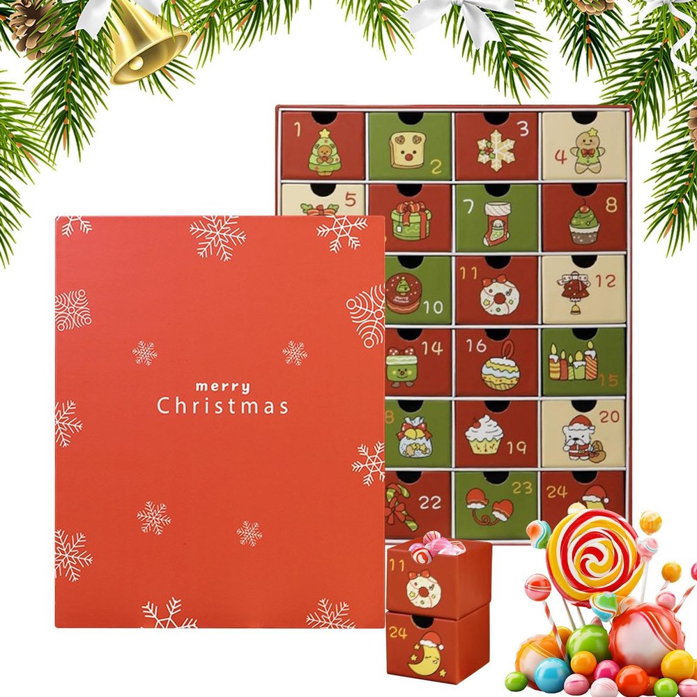 Calendar Advent Boxes Empty,24-Day 2025 Fillable Foldable Christmas Box Empty - Decorative Party Favors for Treat Candy Chocolate Jewelry Stationery Storage Shelf Windowsill Table