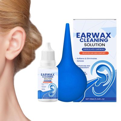 Dreuhuing Ear Wax Drops, Ear Wax Removal Kit with Drops, Softener for Buzzing Hearing Hardened Itchy Tinnitus Daily Travel Office Home Seniors Adults Men Women Swimmers