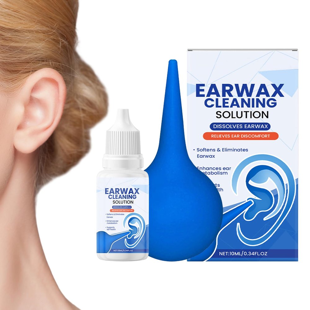 Dreuhuing Ear Wax Drops, Ear Wax Removal Kit with Drops, Softener for Buzzing Hearing Hardened Itchy Tinnitus Daily Travel Office Home Seniors Adults Men Women Swimmers