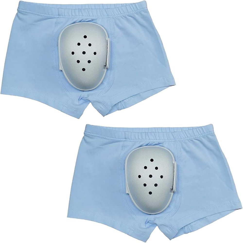2 Pcs Breathable Post Circumcision Underwear for Boys, Circumcision Underwear, Surgery Recovery Pants, Healing Support Boxer Shorts, for Use After Pediatric Surgery Blue