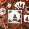 Pajean 100 Pcs Christmas Napkins Bulk Disposable Paper Decorative Guest Hand Towels Christmas Tree Cocktail Napkins Buffalo Plaid for Xmas Party Holiday Lunch Dinner Kitchen Bathroom Supplies view 4