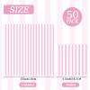 50PCS Pink and White Striped Paper Napkins, Light Pink Dinner Napkin Disposable Beverage Dessert Luncheon Napkins for Birthday Bridal & Baby Shower Wedding Party Supplies view 2