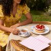 50PCS Pink and White Striped Paper Napkins, Light Pink Dinner Napkin Disposable Beverage Dessert Luncheon Napkins for Birthday Bridal & Baby Shower Wedding Party Supplies view 4