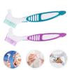 Gogogmee 2pcs Denture Cleaning Brushes Double-Sided Design with Pp and Nylon Material Portable and Multi-Functional False Teeth Brush for Effective Denture Cleaning at Home view 4