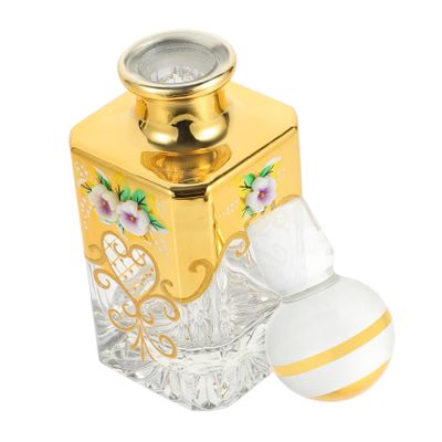 Gogogmee Vintage Glass Perfume Bottle with Elegant Decorative Effect 150ml Empty Refillable Aroma Oil Container for Home and Travel Use