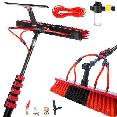 window brush 3.6-10.8 m Water Fed Telescopic for Roof,Solar Panel Cleaner,Kit with Squeegee,Soap Dispenser,for Trucks,Boats,Bus,Cars (35cm,6M)