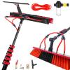 window brush 3.6-10.8 m Water Fed Telescopic for Roof,Solar Panel Cleaner,Kit with Squeegee,Soap Dispenser,for Trucks,Boats,Bus,Cars (35cm,6M) view 1