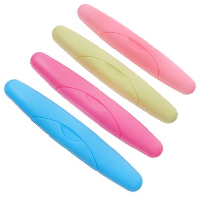 Anneome 4pcs Portable Toothbrush Travel Boxes Plastic Toothbrush Holders with Breathable Design Easy to Carry for Outdoor and School Use