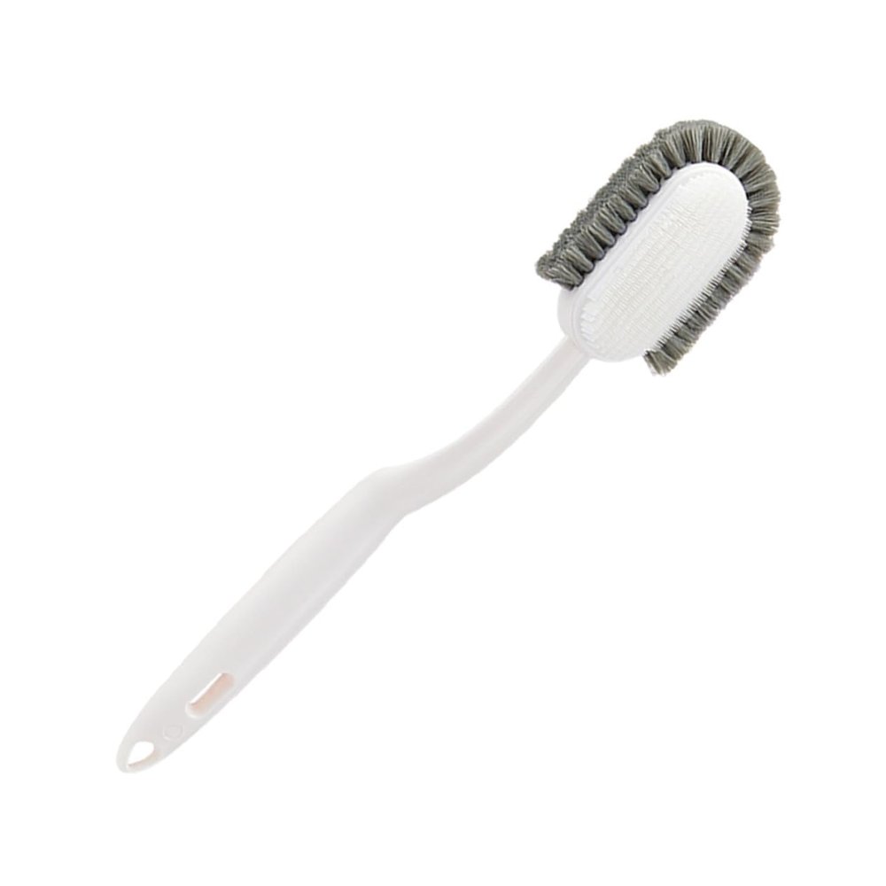 Beatifufu Portable Shoe Cleaning Brush with High Temperature Resistant with No Deformation with Long Nonslip Handle Plastic Laundry Cleaning Tool White Design for Washing Shoes and Bathroom