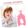 LALADEFIEE U-Shaped Toothbrush and Teeth Cleaning Tool 6pcs Set, Soft Food-Grade Silicone Brush Heads, 360-degree Manual Oral Care for Toddlers Boys and Girls view 3