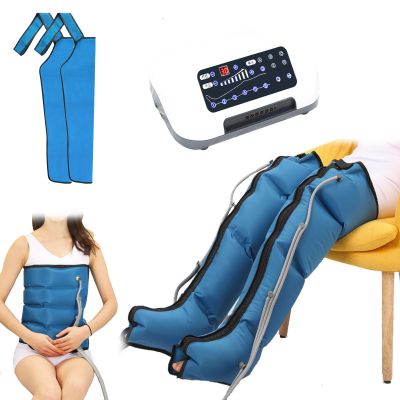 6/4-Cavity Air Compression Leg Massager Machine, Pressotherapy Boots, Lymphatic Drainage Waist Leg Massager for Circulation Relax Pain Relief, Timed and Adjustable Pressure (4 Cavities 2 arms + 2
