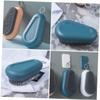 MUCKLILY Cleaning Brush Set 2pcs Multi-functional Laundry and Shoe Scrub Brush with Handle Blue Household Cleaning Tool for Clothes Collar and Shoes Maintenance view 3