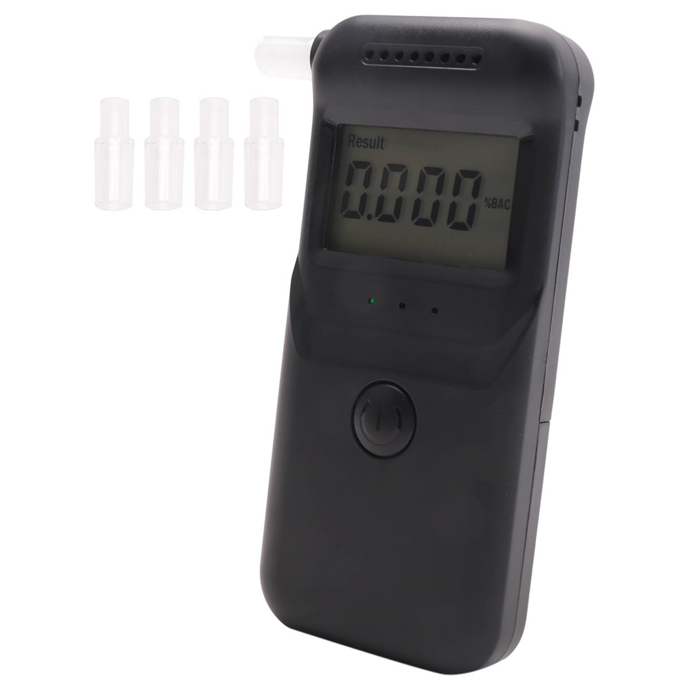 Bosiyrggrl Portable Breathalyzer High Precisions Tester with Voice Prompt Reusable Mouthpieces for Drivers