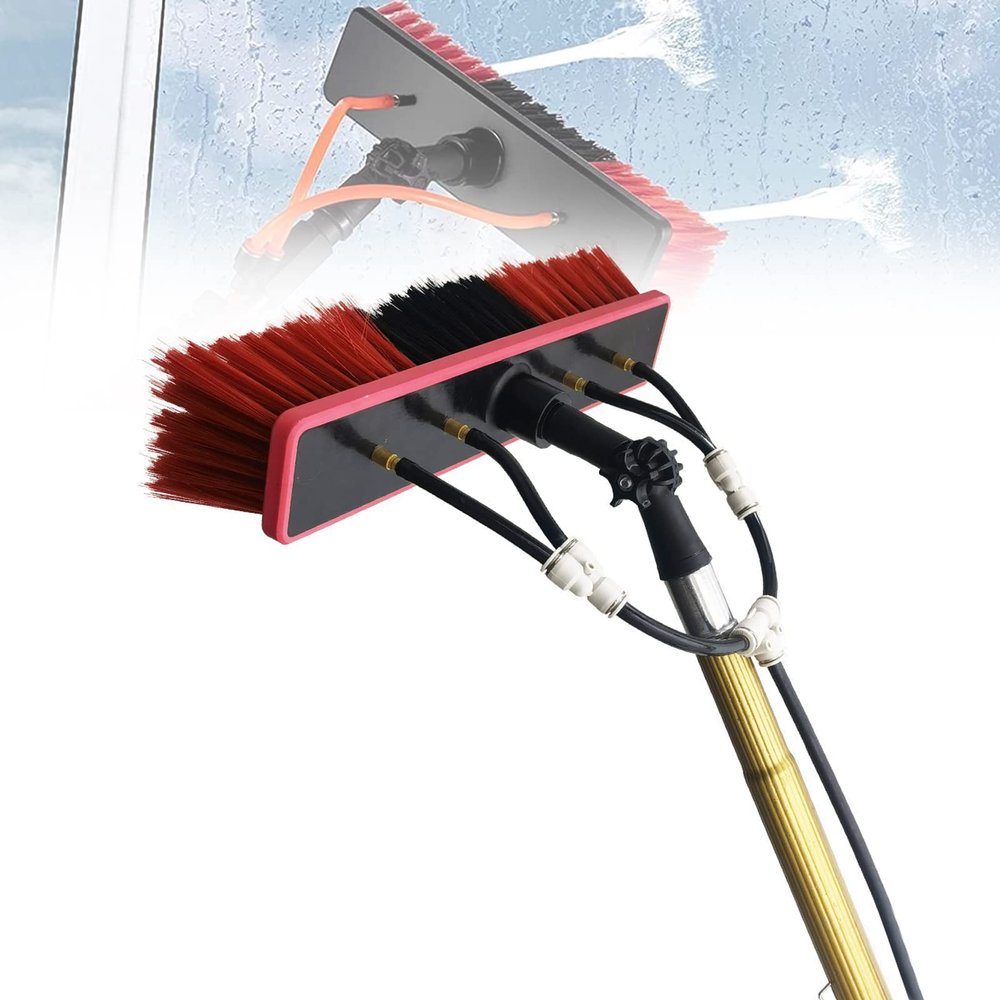 12FT Adjustable Water Fed Pole Window Cleaning System Perfect for Solar Panels Outdoor Cleaning and Hard to Reach Effortless and Effective Cleaning Solution