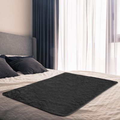 Fanfanwin 1 Pcs Couples Waterproof Mat 27 x 27 in Lover Reusable Stainproof Blanket Quiet Easy Use Mattress Protector for Adult Multi Functional Bed Sheet Couple Messy Play Pleasure Comfort (Black)