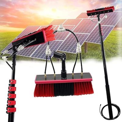 Telescopic Window Cleaner Brush for Solar Panels & 20FT Long Reach 55cm Cleaning Brush Ideal for Photovoltaic System Maintenance & Home Use