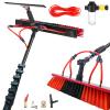 10m Telescopic Carbon Fiber Washing Brush Solar Panel Cleaner Patio & Roof Cleaning Tool Window Cleaning Set with 55cm Brush Head Ideal for Conservatory Use view 1