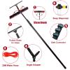 10m Telescopic Carbon Fiber Washing Brush Solar Panel Cleaner Patio & Roof Cleaning Tool Window Cleaning Set with 55cm Brush Head Ideal for Conservatory Use view 2