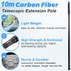 10m Telescopic Carbon Fiber Washing Brush Solar Panel Cleaner Patio & Roof Cleaning Tool Window Cleaning Set with 55cm Brush Head Ideal for Conservatory Use view 3